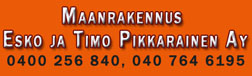 Maanrakennus Esko ja Timo Pikkarainen Ay logo